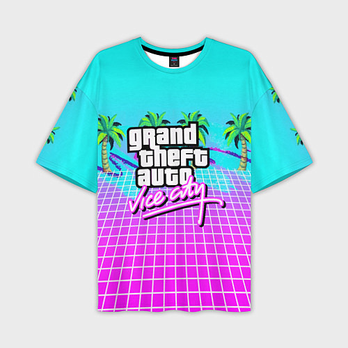 Мужская футболка оверсайз Vice city tropic collection / 3D-принт – фото 1