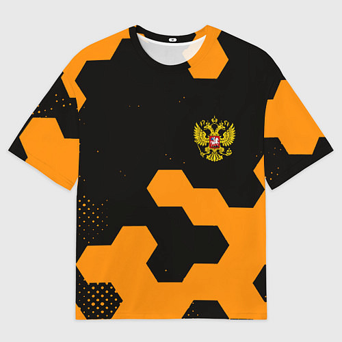 Мужская футболка оверсайз Герф РФ соты броня / 3D-принт – фото 1