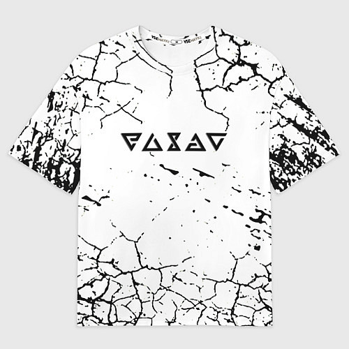 Мужская футболка оверсайз Ведьмак трещины в земле / 3D-принт – фото 1