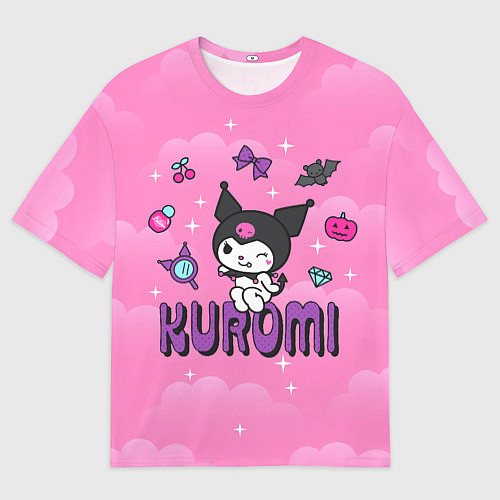 Мужская футболка оверсайз Куроми в розовых облаках / 3D-принт – фото 1