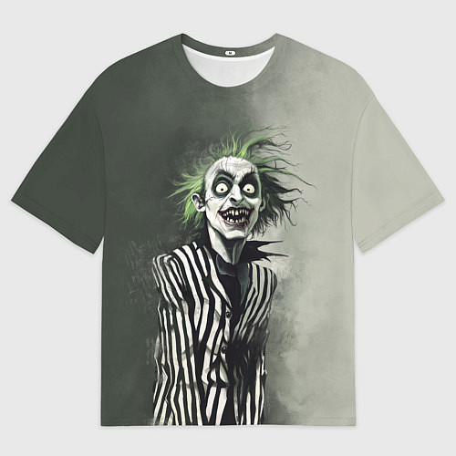 Мужская футболка оверсайз Сумасшедший Битлджус / 3D-принт – фото 1