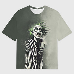 Футболка оверсайз мужская Сумасшедший Битлджус, цвет: 3D-принт