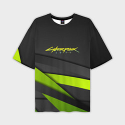 Мужская футболка оверсайз Cyberpunk 2077 stripes line