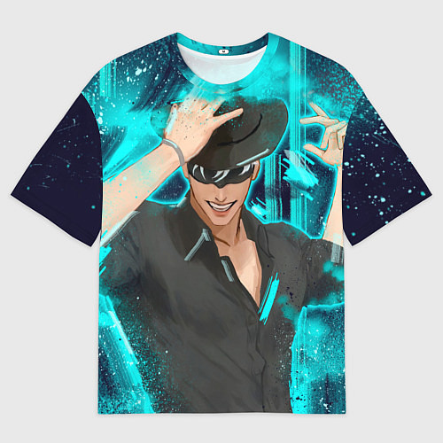 Мужская футболка оверсайз Годжо Сатору в виде ковбоя / 3D-принт – фото 1