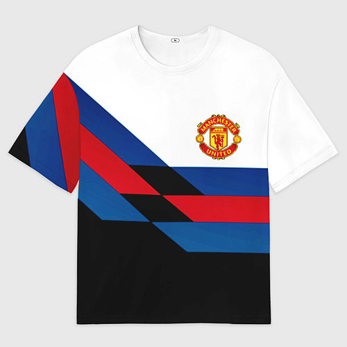 Мужская футболка оверсайз Манчестер Юнайтед спорт текстура / 3D-принт – фото 1