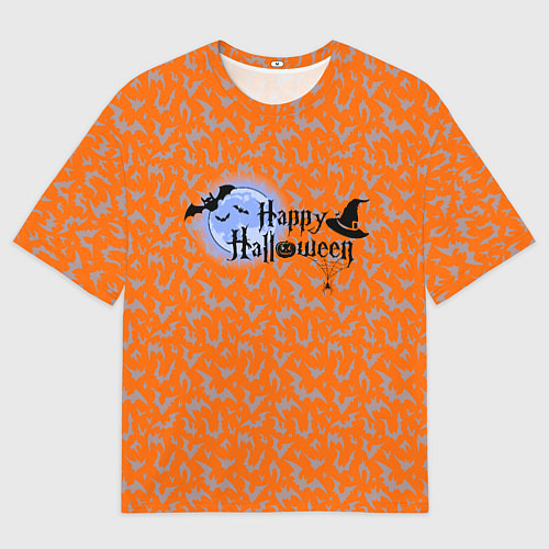 Мужская футболка оверсайз Хэллоуин - луна / 3D-принт – фото 1
