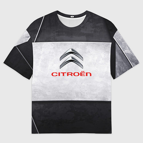Мужская футболка оверсайз Citroen grey metal / 3D-принт – фото 1