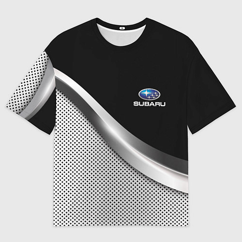 Мужская футболка оверсайз Subaru metal steel / 3D-принт – фото 1