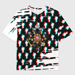 Футболка оверсайз мужская Имперская Россия будущего глитч, цвет: 3D-принт