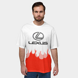 Футболка оверсайз мужская Lexus fire, цвет: 3D-принт — фото 2