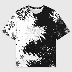 Футболка оверсайз мужская Ведьмак снежинки, цвет: 3D-принт