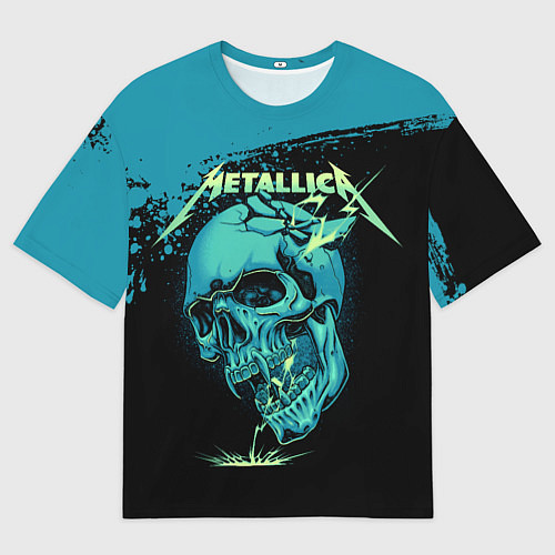 Мужская футболка оверсайз Metallica - молния пробивает череп / 3D-принт – фото 1