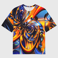 Футболка оверсайз мужская Жидкие краски фрактал, цвет: 3D-принт