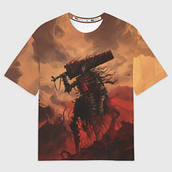 Мужская футболка оверсайз Полый рыцарь с мечом