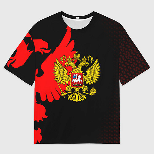 Мужская футболка оверсайз Герб РФ красный / 3D-принт – фото 1