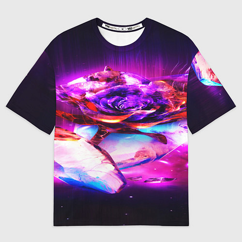 Мужская футболка оверсайз Неоновые абстракция краски / 3D-принт – фото 1