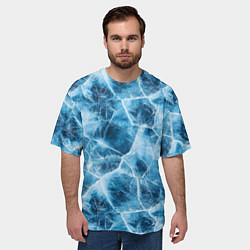 Футболка оверсайз мужская Текстура льда, цвет: 3D-принт — фото 2