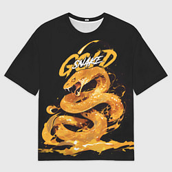 Мужская футболка оверсайз Gold snake