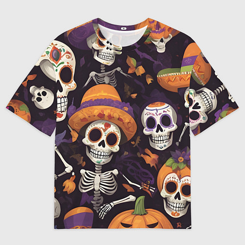 Мужская футболка оверсайз Страшилки хэллоуин / 3D-принт – фото 1