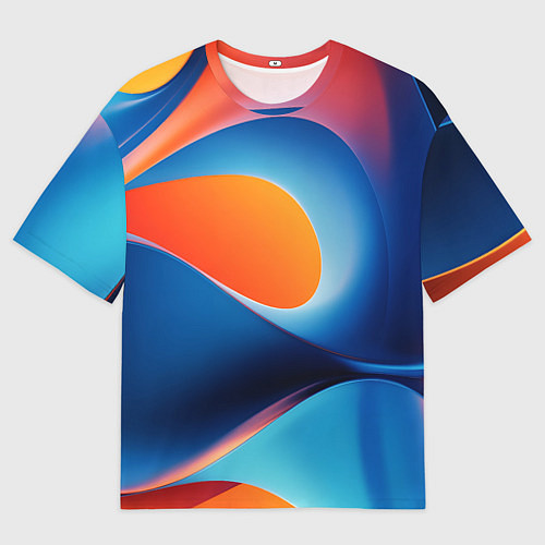 Мужская футболка оверсайз Абстрактный геометрический градиент / 3D-принт – фото 1