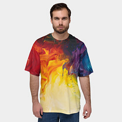 Футболка оверсайз мужская Подтеки масляных красок, цвет: 3D-принт — фото 2