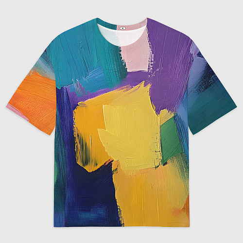 Мужская футболка оверсайз Мазки красок / 3D-принт – фото 1