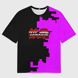 Мужская футболка оверсайз Tekken pattern pink