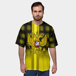 Футболка оверсайз мужская Герб РФ лого текстура, цвет: 3D-принт — фото 2
