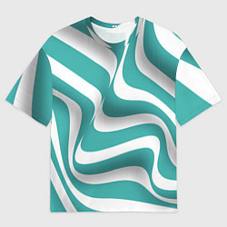 Футболка оверсайз мужская Абстрактные объёмные полосы - оптическая иллюзия, цвет: 3D-принт