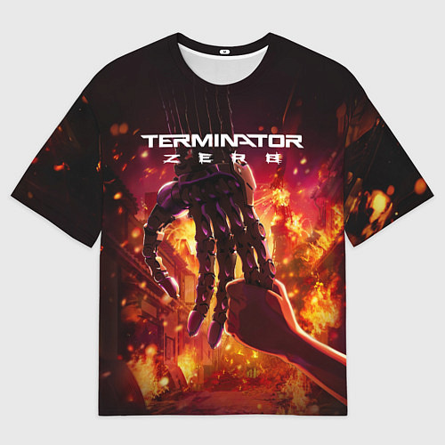 Мужская футболка оверсайз Терминатор зеро постер / 3D-принт – фото 1