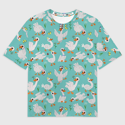 Мужская футболка оверсайз Гусики / 3D-принт – фото 1