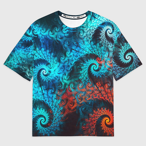Мужская футболка оверсайз Оптическая абстракция узор / 3D-принт – фото 1
