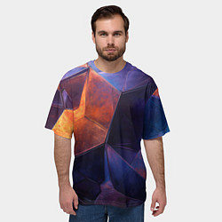 Футболка оверсайз мужская Искаженная геометрия с эффектом потертостей, цвет: 3D-принт — фото 2