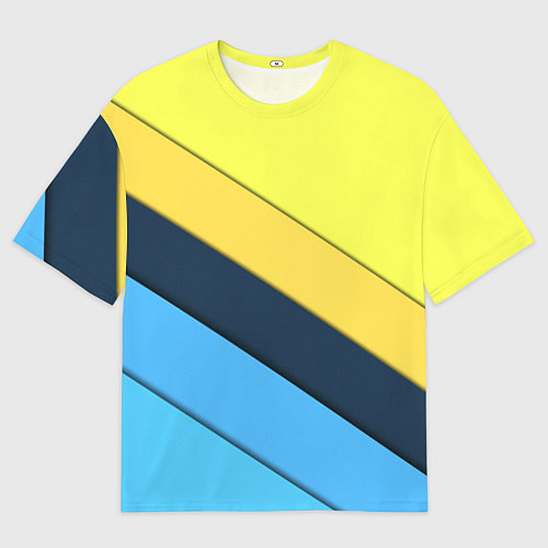 Мужская футболка оверсайз Геометрия полосы спорт / 3D-принт – фото 1
