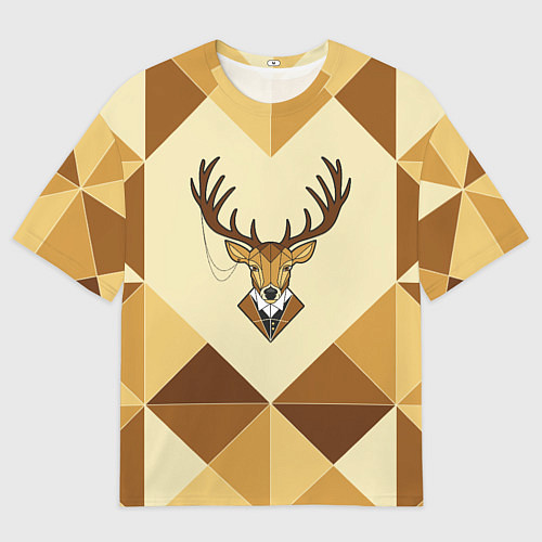 Мужская футболка оверсайз Деловой олень / 3D-принт – фото 1