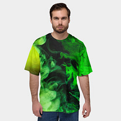 Футболка оверсайз мужская Ядовитый зеленый дым, цвет: 3D-принт — фото 2