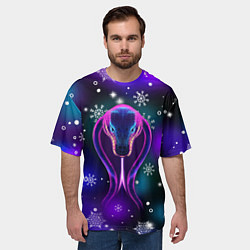 Футболка оверсайз мужская Космическая кобра, цвет: 3D-принт — фото 2