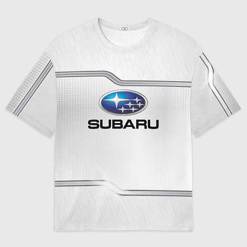 Мужская футболка оверсайз Subaru auto steel metal / 3D-принт – фото 1