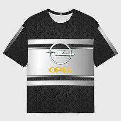 Мужская футболка оверсайз Opel узоры метал