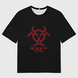 Мужская футболка оверсайз Resident evil biohazard logo