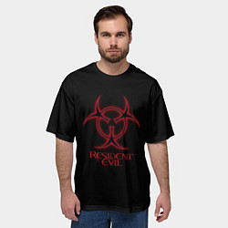 Футболка оверсайз мужская Resident evil biohazard logo, цвет: 3D-принт — фото 2