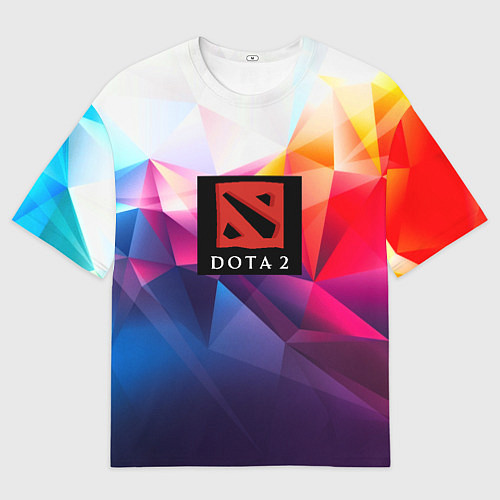 Мужская футболка оверсайз DOTA geometry neon / 3D-принт – фото 1