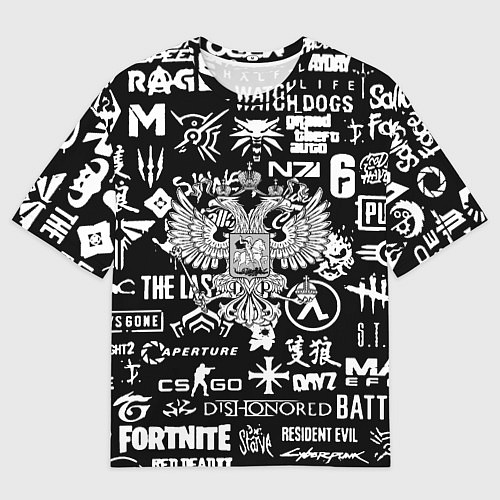 Мужская футболка оверсайз Киберсорт Россия герб / 3D-принт – фото 1