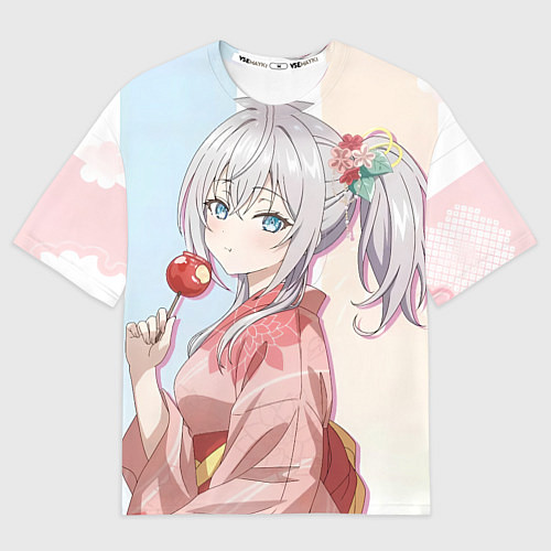 Мужская футболка оверсайз Аля иногда кокетничает со мной по русски Алиса / 3D-принт – фото 1