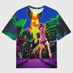 Мужская футболка оверсайз Dandadan: Момо и Кэн