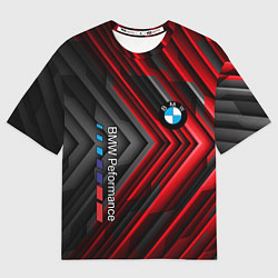 Футболка оверсайз мужская BMW geometry stripes red, цвет: 3D-принт