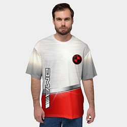 Футболка оверсайз мужская BMW metal carbon steel, цвет: 3D-принт — фото 2