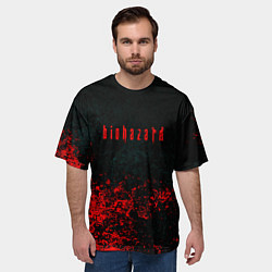 Футболка оверсайз мужская Biohazard брызги красок, цвет: 3D-принт — фото 2