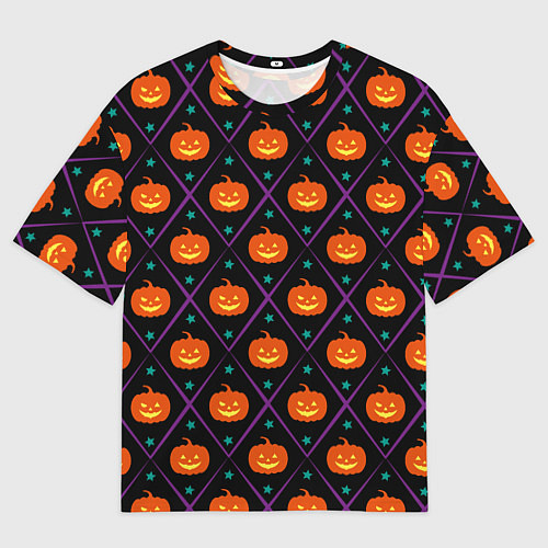 Мужская футболка оверсайз Звёздные тыквы / 3D-принт – фото 1