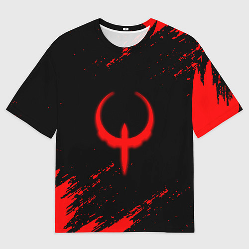 Мужская футболка оверсайз Quake красные краски / 3D-принт – фото 1